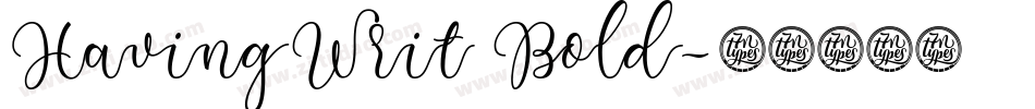 HavingWrit Bold字体转换